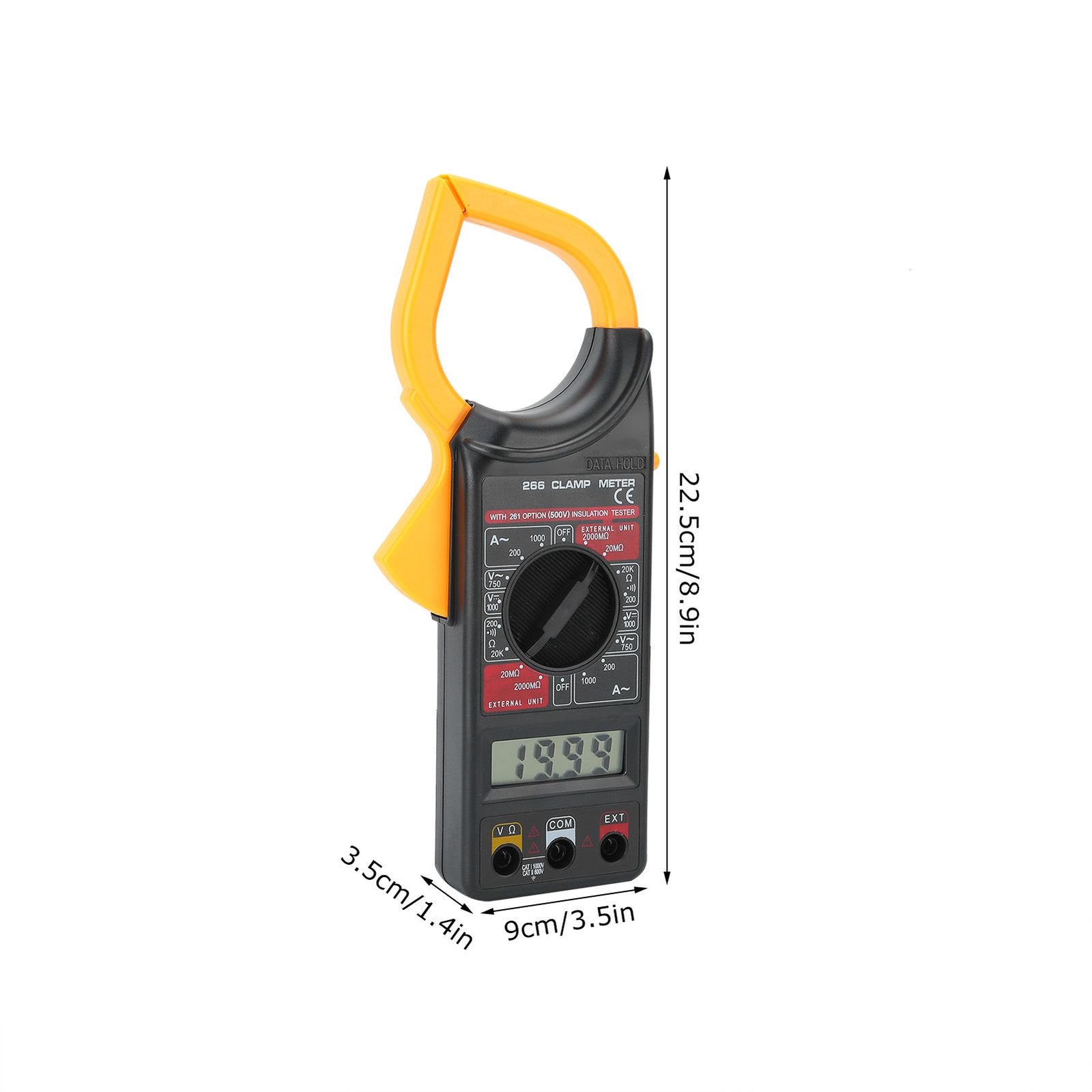 Digital Clamp Meter Handheld Ammeter Voltmeter Electronic Multimeter Measuring Tool DT‑266