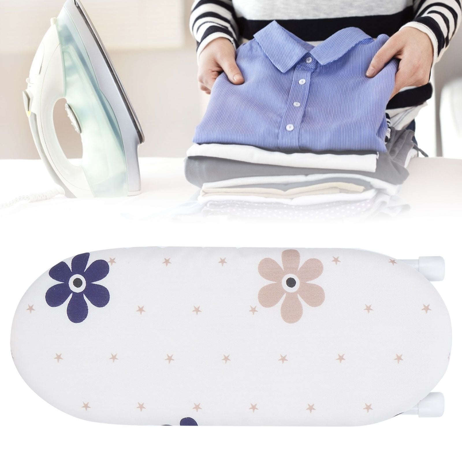 Mini Ironing Board Foldable Sleeve Cuffs Collars Ironing Table for Home Travel UseFlower Cluster