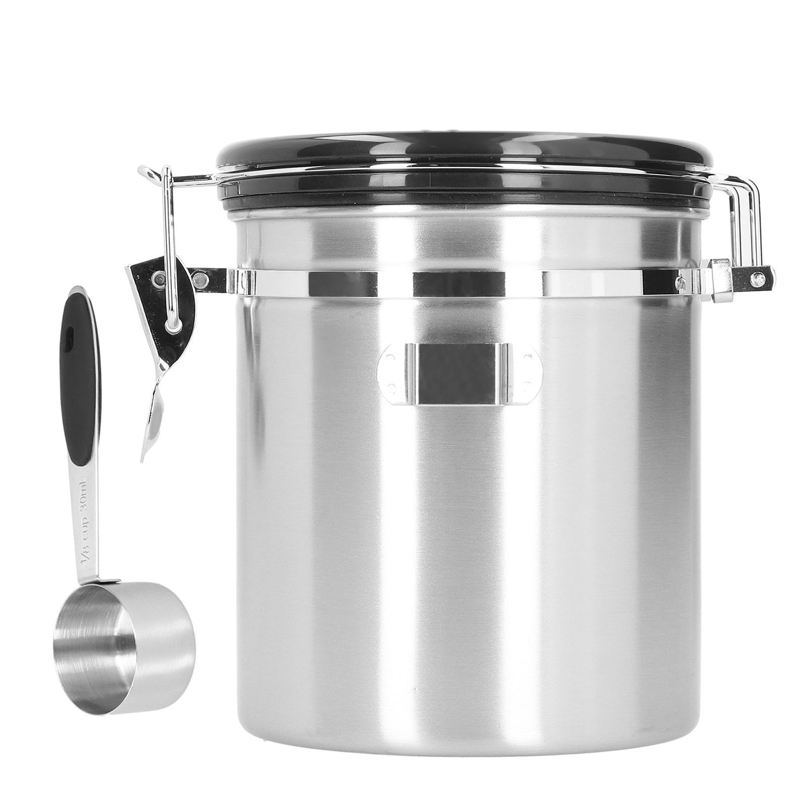 1.5L 304 Stainless Steel Coffee Beans Tea Canister Sealed Food Storage Container with SpoonStainless Steel Color