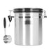1.5L 304 Stainless Steel Coffee Beans Tea Canister Sealed Food Storage Container with SpoonStainless Steel Color