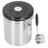 1.5L 304 Stainless Steel Coffee Beans Tea Canister Sealed Food Storage Container with SpoonStainless Steel Color