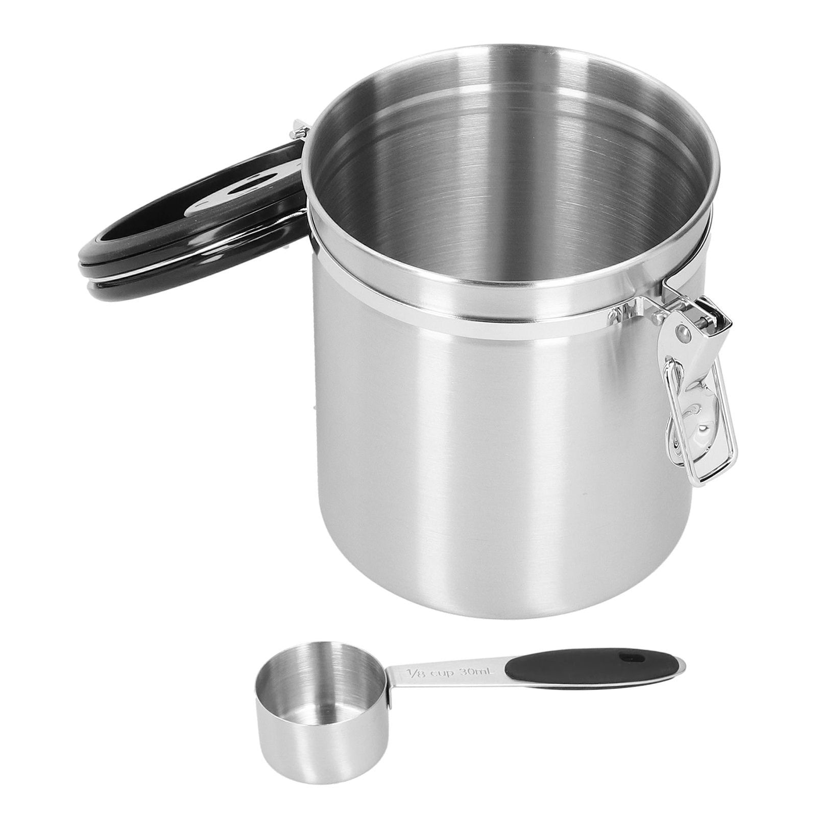 1.5L 304 Stainless Steel Coffee Beans Tea Canister Sealed Food Storage Container with SpoonStainless Steel Color