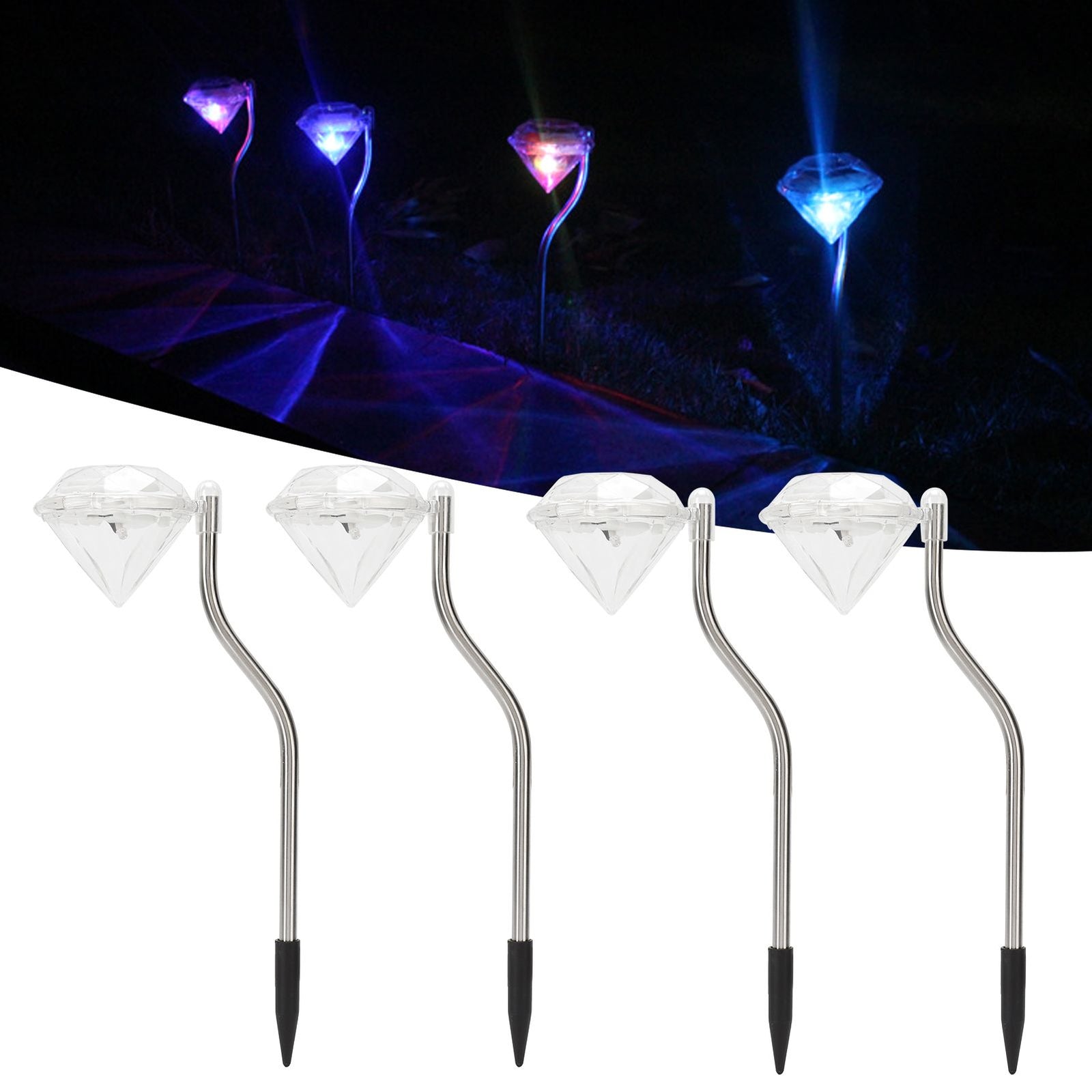LED Solar Lights Outdoor Rainproof Landscape Street Lamp for Garden Lawn Yard Decoration