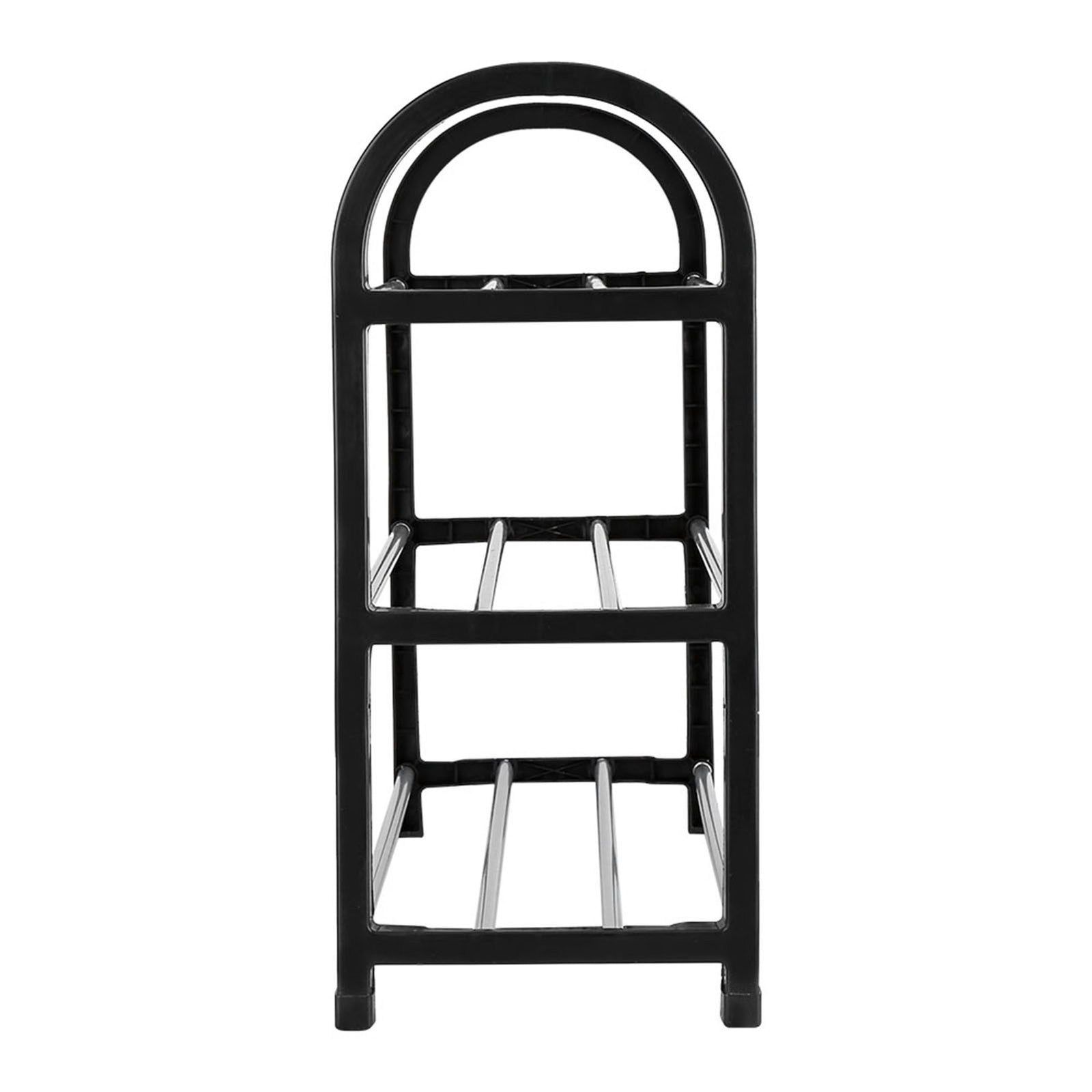 Plastic Aluminum Metal Standing Shoe Rack DIY Shoes Storage Shelf Home Organizer 3 Tiers