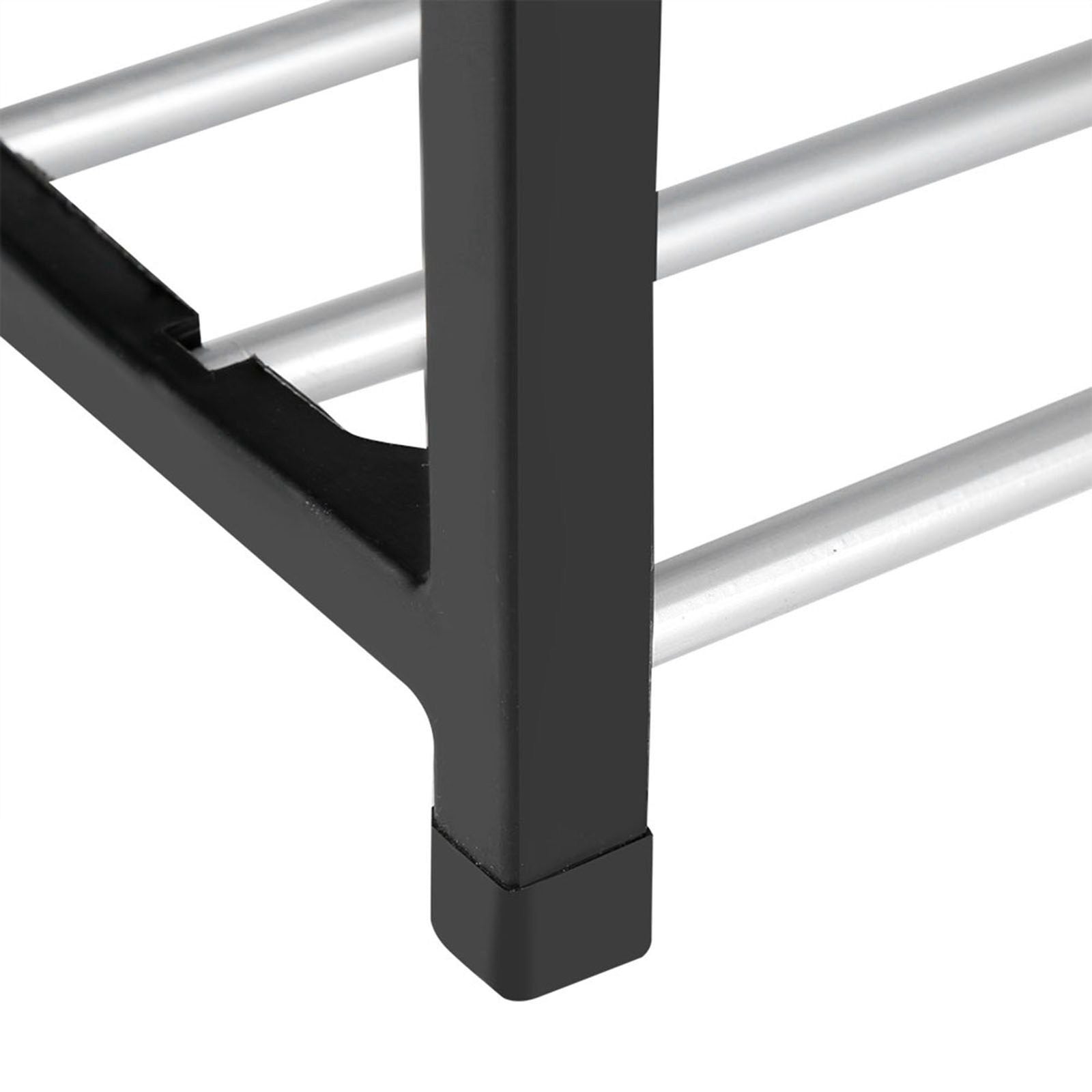 Plastic Aluminum Metal Standing Shoe Rack DIY Shoes Storage Shelf Home Organizer 3 Tiers