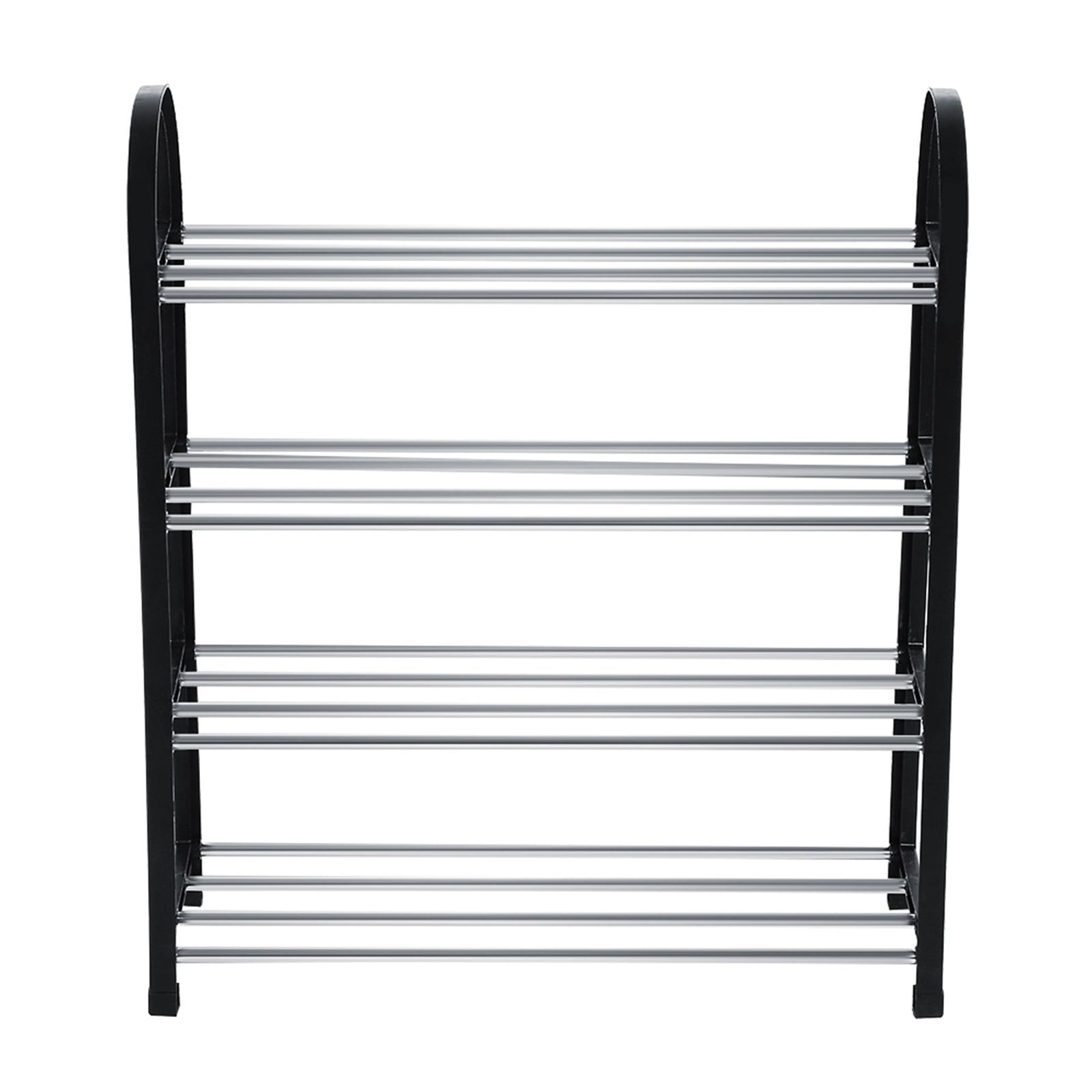 Plastic Aluminum Metal Standing Shoe Rack DIY Shoes Storage Shelf Home Organizer 4 Tiers