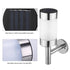 2Pcs Stainless Steel LED Solar Power Wall Mount Light Outdoor Garden Yard Sensor Lamp
