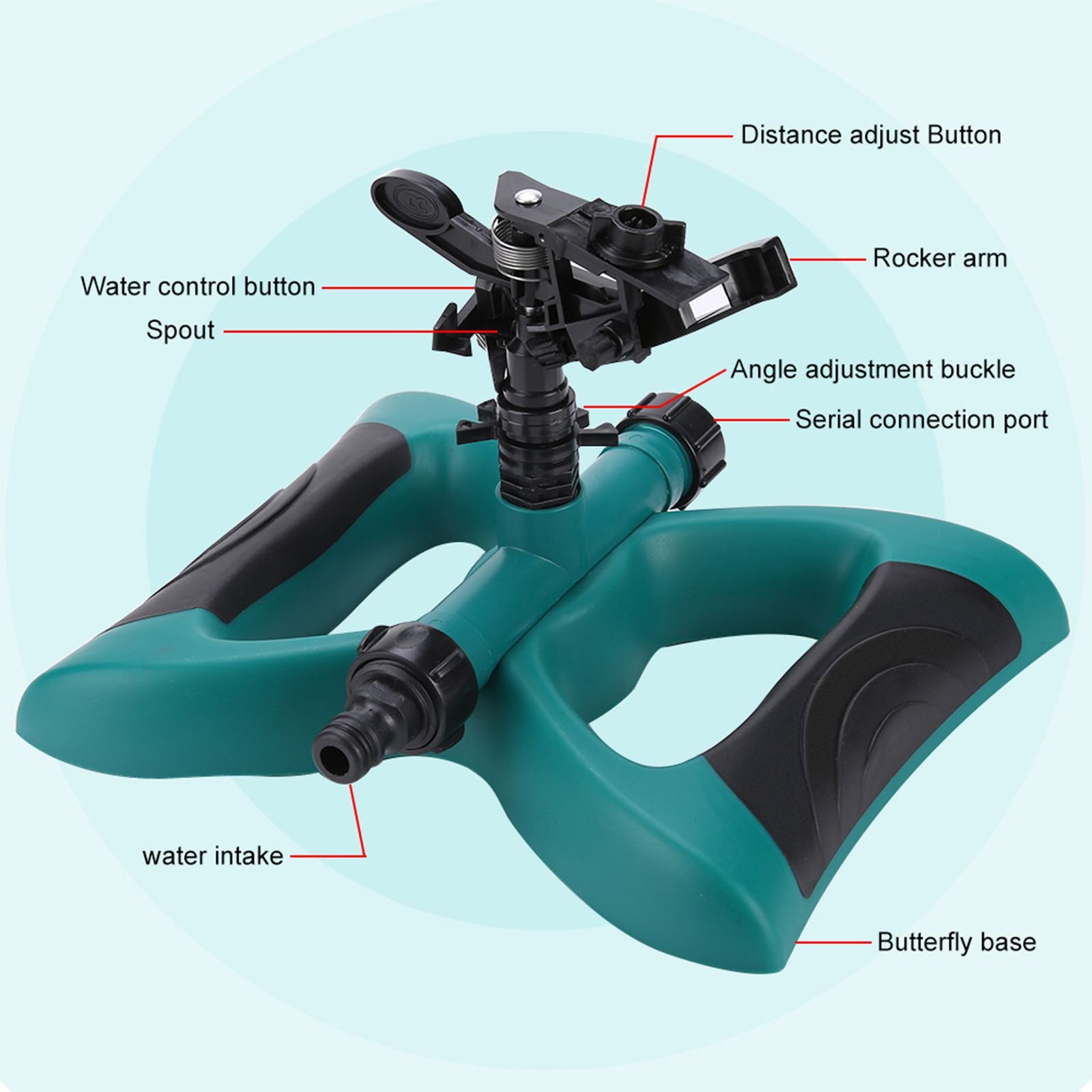 360° Fully Circle Rotating Watering Sprinkler Irrigation System Nozzle for Garden