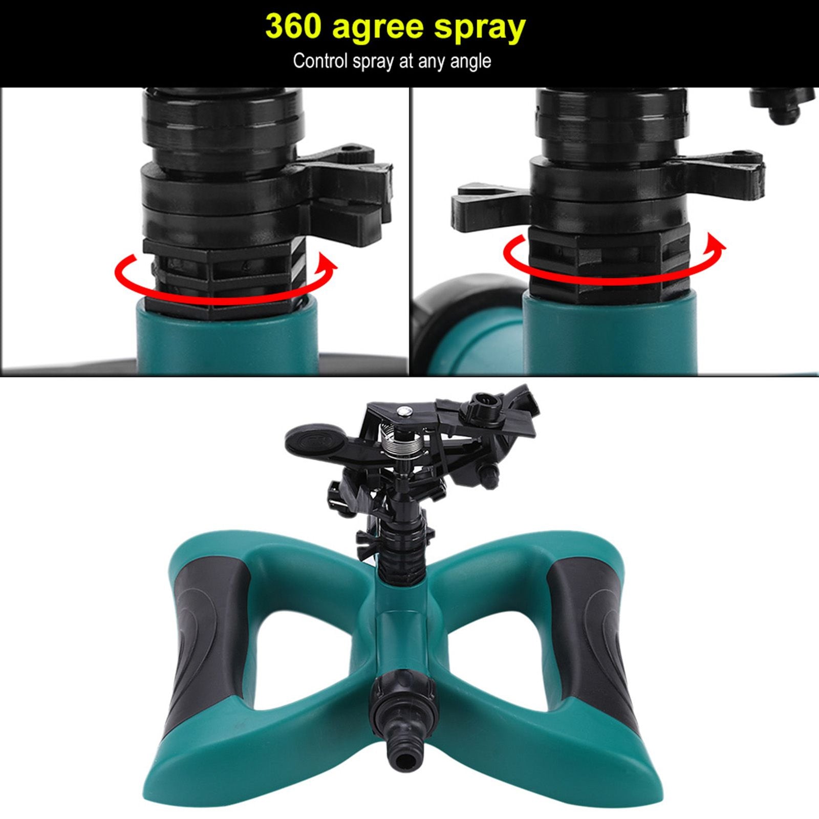 360° Fully Circle Rotating Watering Sprinkler Irrigation System Nozzle for Garden
