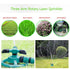 360° Fully Circle Rotating Watering Sprinkler Irrigation System 3 Nozzle Pipe Hose for Garden
