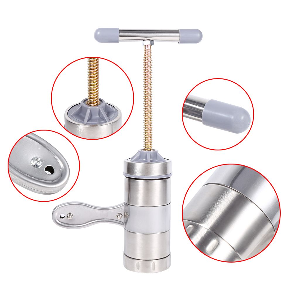 1pc Portable Manual Operated Stainless Steel Pasta Maker Noddle Juicer Pressure Making Machine