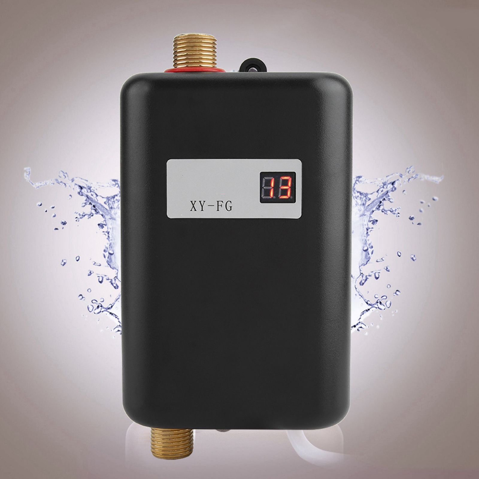 220V 3800W Mini Electric Tankless Instant Hot Water Heater Bathroom Kitchen Washing Black