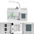 Multifunctional USB Rechargeable Mini Fish Tank Aquarium with Clock Function LED Light White