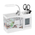 Multifunctional USB Rechargeable Mini Fish Tank Aquarium with Clock Function LED Light White