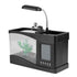 Multifunctional USB Rechargeable Mini Fish Tank Aquarium with Clock Function LED Light Black