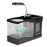 Multifunctional USB Rechargeable Mini Fish Tank Aquarium with Clock Function LED Light Black
