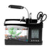 Multifunctional USB Rechargeable Mini Fish Tank Aquarium with Clock Function LED Light Black