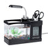 Multifunctional USB Rechargeable Mini Fish Tank Aquarium with Clock Function LED Light Black