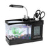 Multifunctional USB Rechargeable Mini Fish Tank Aquarium with Clock Function LED Light Black