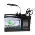 Multifunctional USB Rechargeable Mini Fish Tank Aquarium with Clock Function LED Light Black
