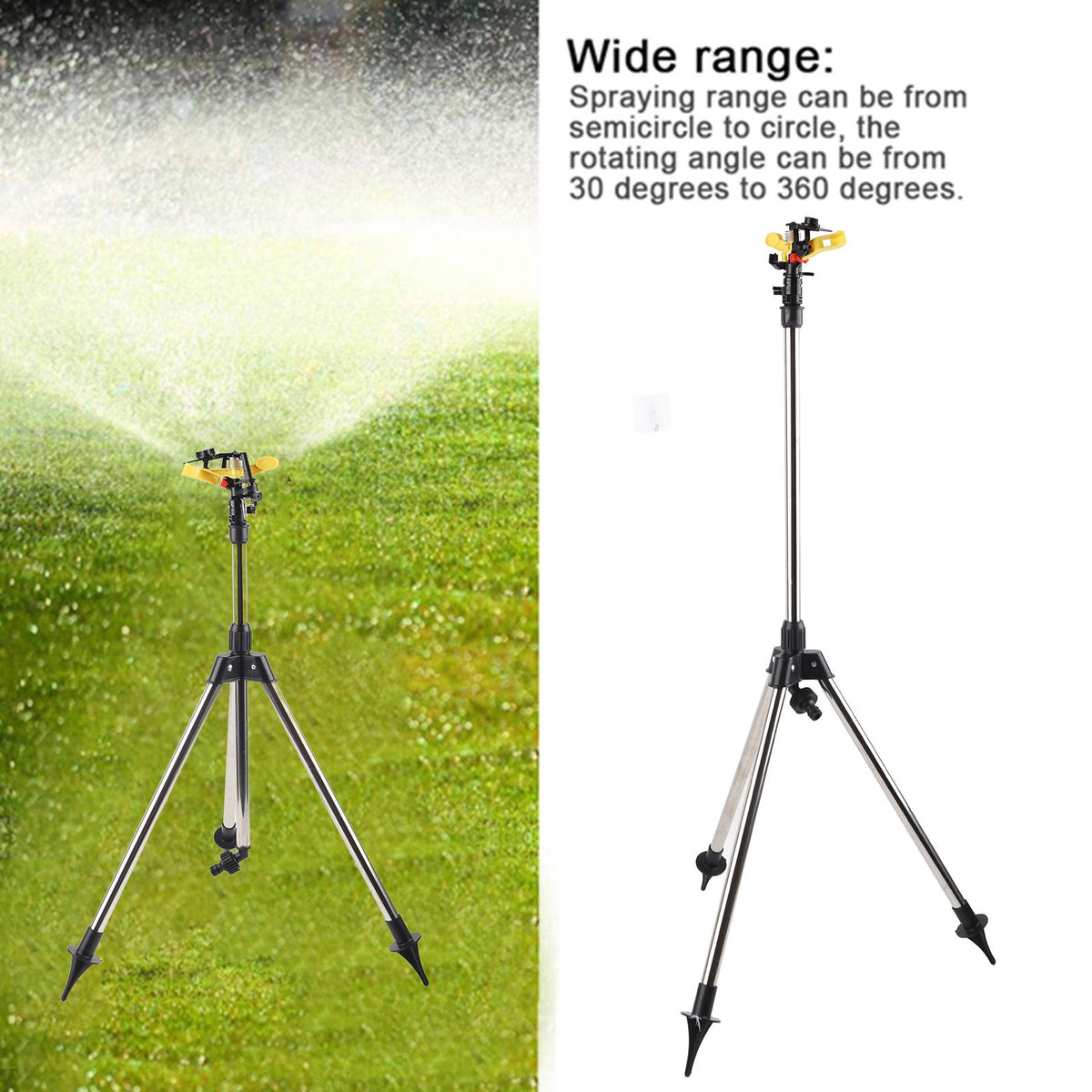 Stainless Steel Tripod Water Irrigation Tool Sprinkler Auto System Garden Lawn Supplies