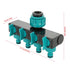 4 Way Garden Irrigation Watering Tap Hose Splitter Connector Adapter with Shut Off Valve