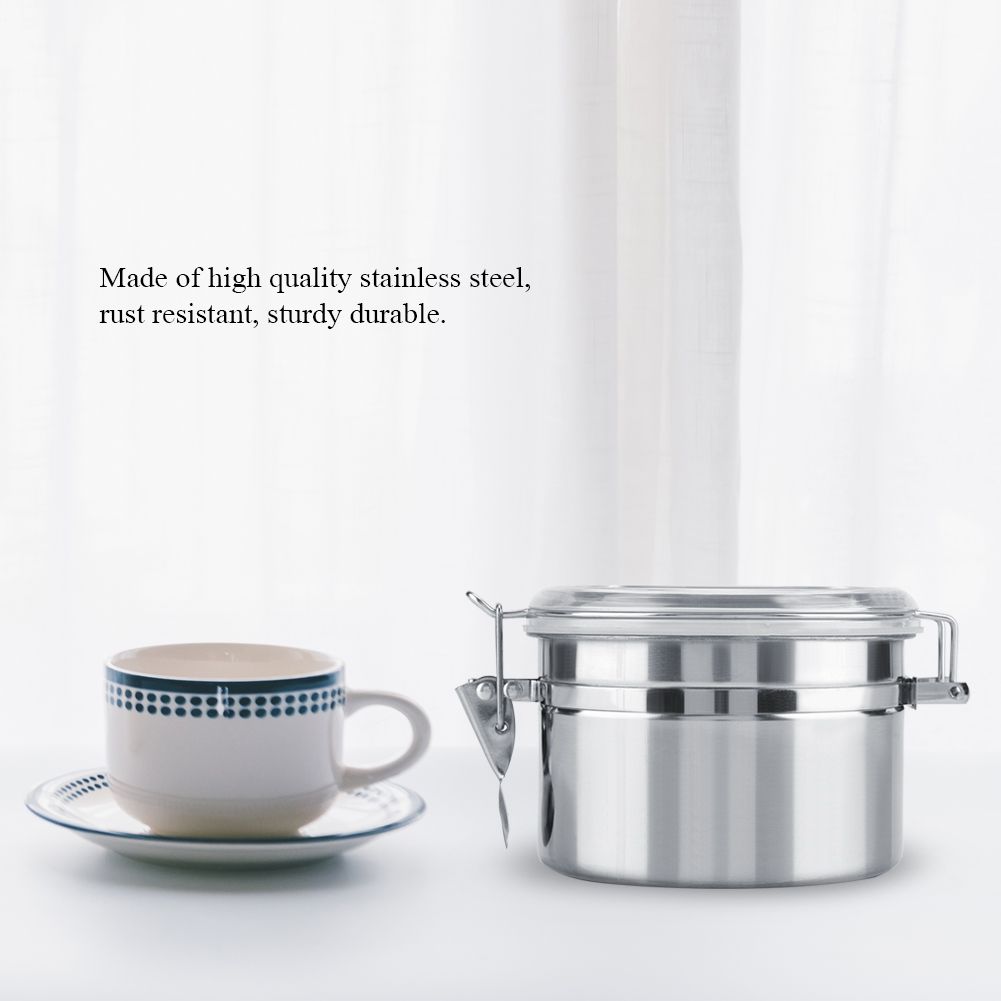 Stainless Steel Coffee Container Vacuum Sealed Storage Jar for Sugar Tea Bean(800ml)