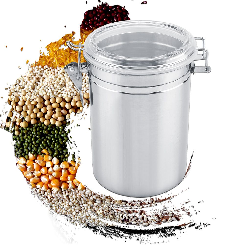 Stainless Steel Coffee Container Vacuum Sealed Storage Jar for Sugar Tea Bean(1800ml)