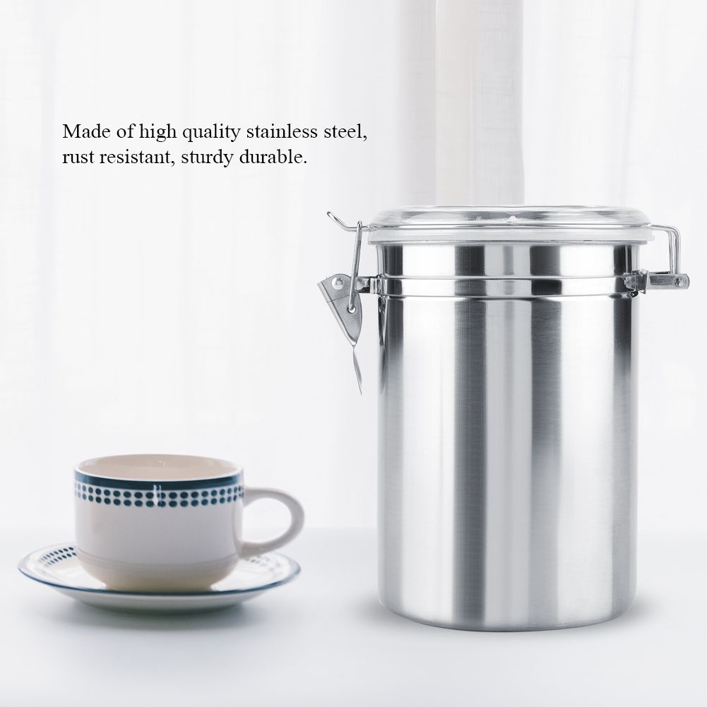Stainless Steel Coffee Container Vacuum Sealed Storage Jar for Sugar Tea Bean(1800ml)