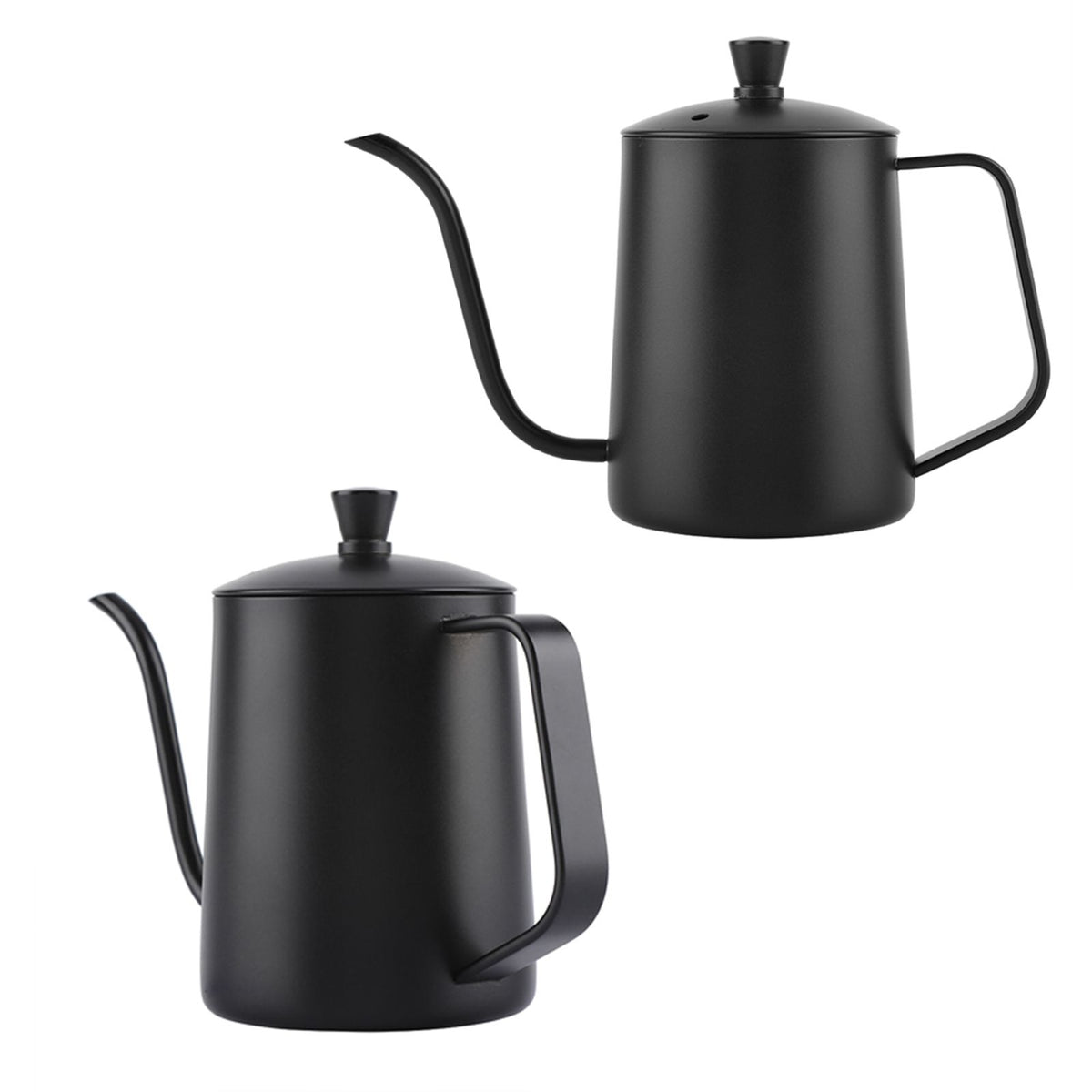 550ml Stainless Steel Long Gooseneck Coffee Pot Kettle with Lid for Home Kitchen Coffee Shop