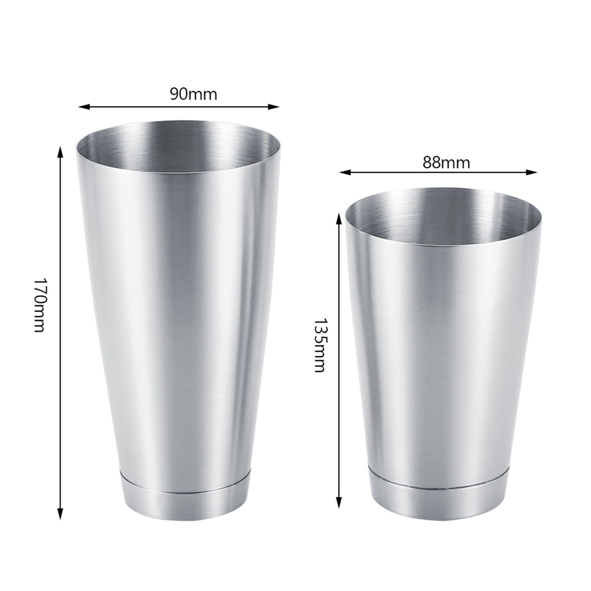 Stainless Steel Sturdy Durable Cocktail Cup Shaker Bar Home Kitchen Tool(Silver)