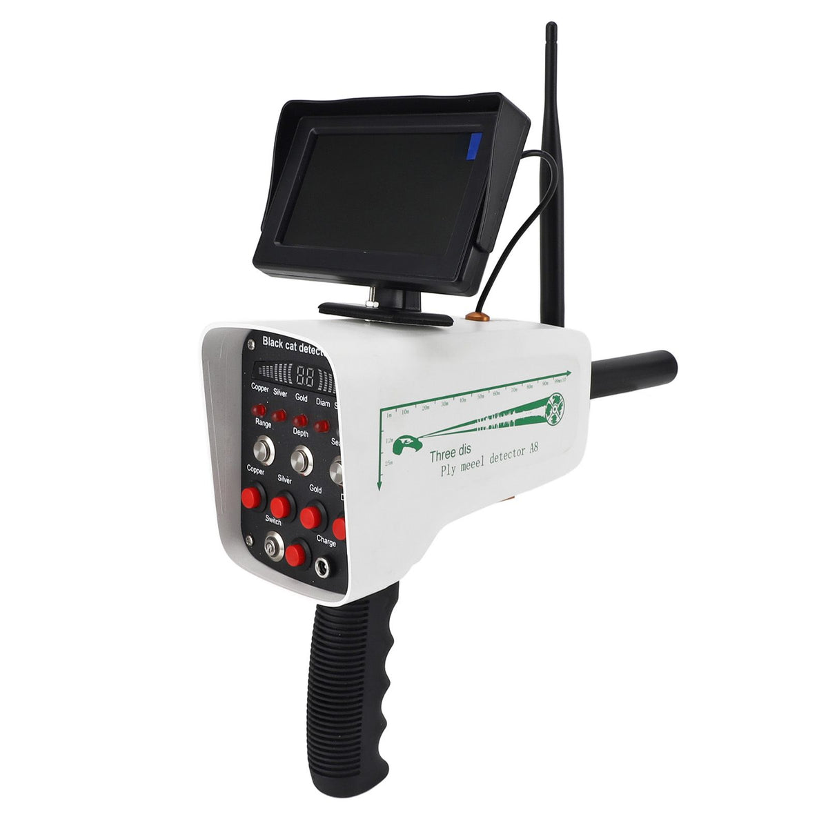 Metal Detector Gold Finder 1000M Range 30M Depth Sensitive Handheld Underground Treasure Scanner Locator for Gold Silver White