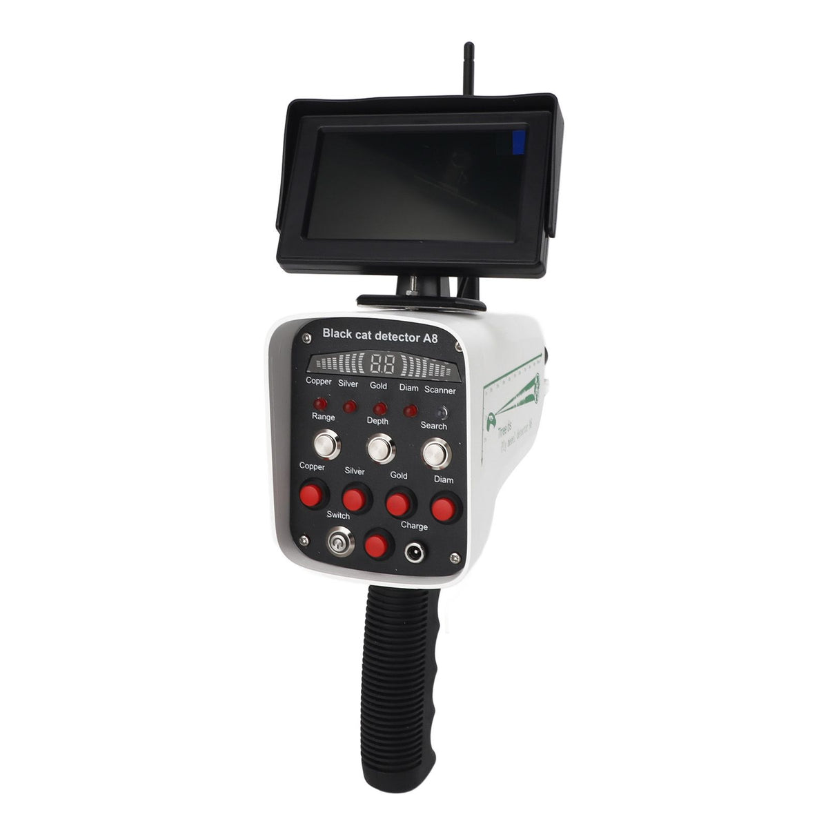 Metal Detector Gold Finder 1000M Range 30M Depth Sensitive Handheld Underground Treasure Scanner Locator for Gold Silver White