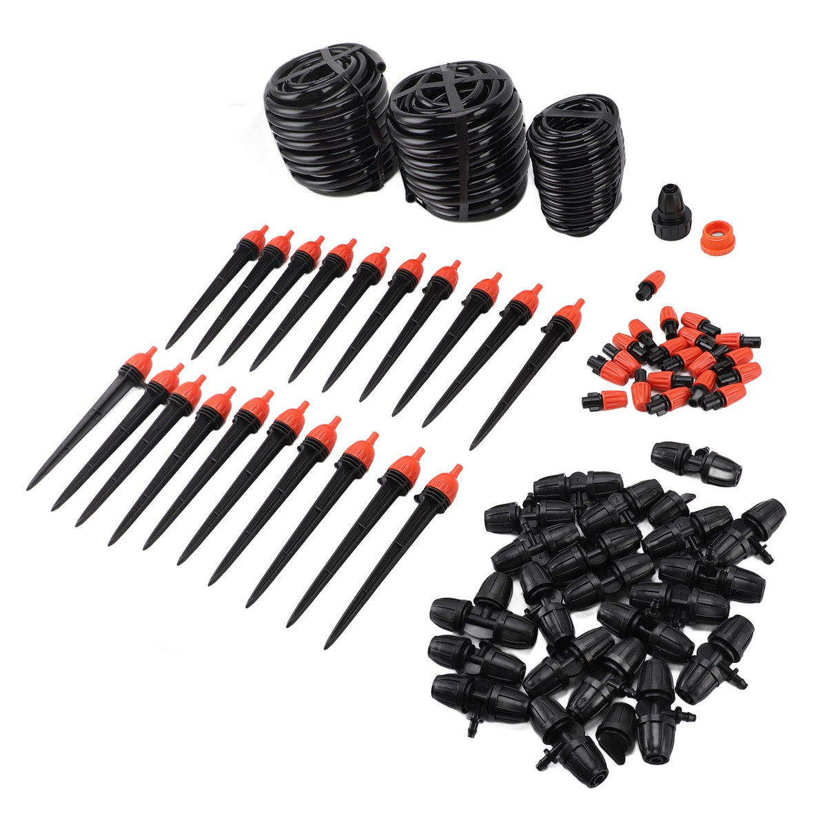Drip Irrigation System Adjustable Nozzle Quick Connect Automatic Sprinkler System Kit for Lawn Garden Greenhouse