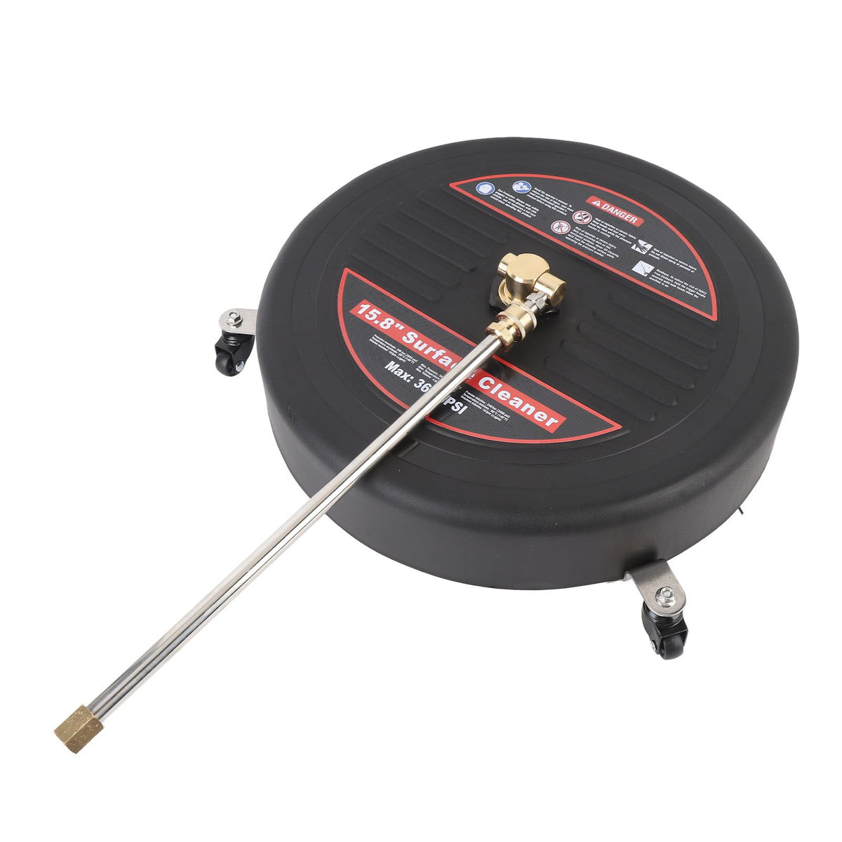 15.8 Inch Surface Cleaner with Wheels 3600PSI 1/4 Inch Quick Plug Stainless Steel Pressure Washer Surface Cleaner for Driveway Terrace Garden