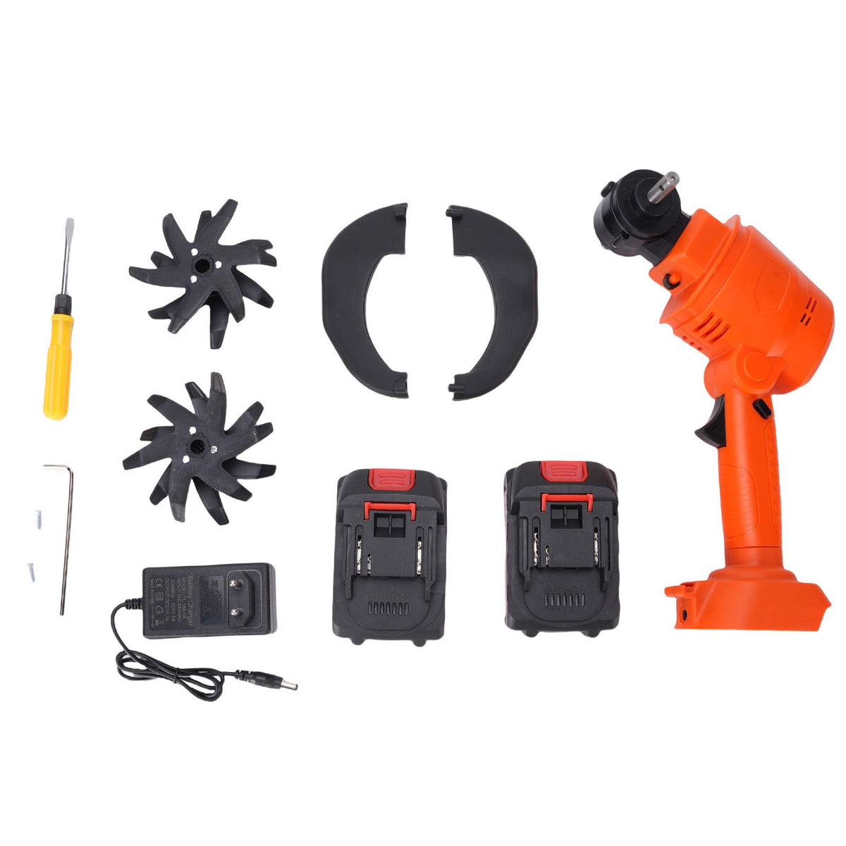 Electric Tiller Handheld Battery Powered Cordless Garden Cultivator for Lawn Soil Cultivation EU Plug