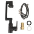 Multifunctional Universal Faucet Hot and Cold Water Stainless Steel Rotating Faucet Robotic Arm Swivel Faucet for Bathroom Sink Black 60cm/23.6in Water Inlet Pipe