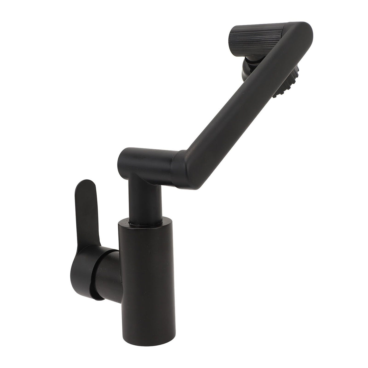 Multifunctional Universal Faucet Hot and Cold Water Stainless Steel Rotating Faucet Robotic Arm Swivel Faucet for Bathroom Sink Black 60cm/23.6in Water Inlet Pipe