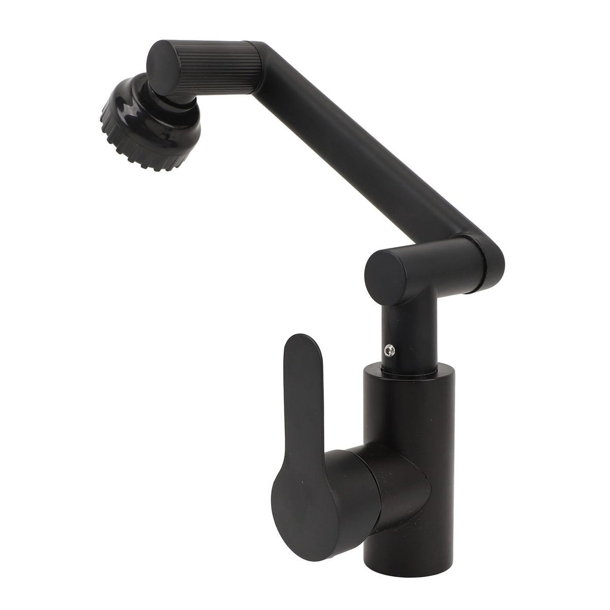 Multifunctional Universal Faucet Hot and Cold Water Stainless Steel Rotating Faucet Robotic Arm Swivel Faucet for Bathroom Sink Black 60cm/23.6in Water Inlet Pipe