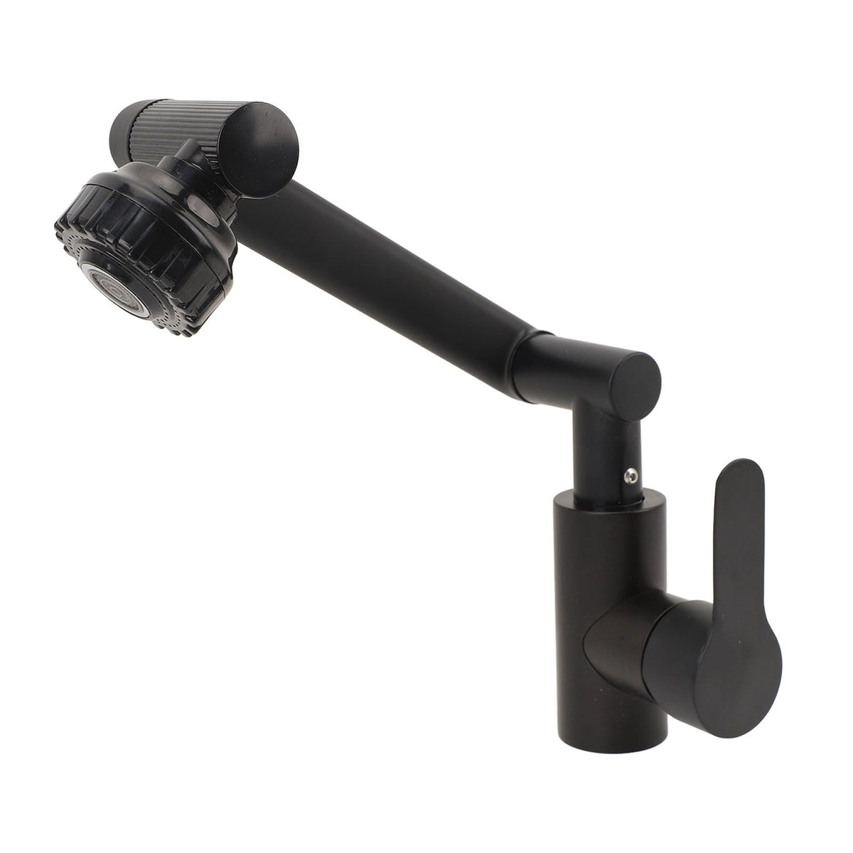Multifunctional Universal Faucet Hot and Cold Water Stainless Steel Rotating Faucet Robotic Arm Swivel Faucet for Bathroom Sink Black 60cm/23.6in Water Inlet Pipe