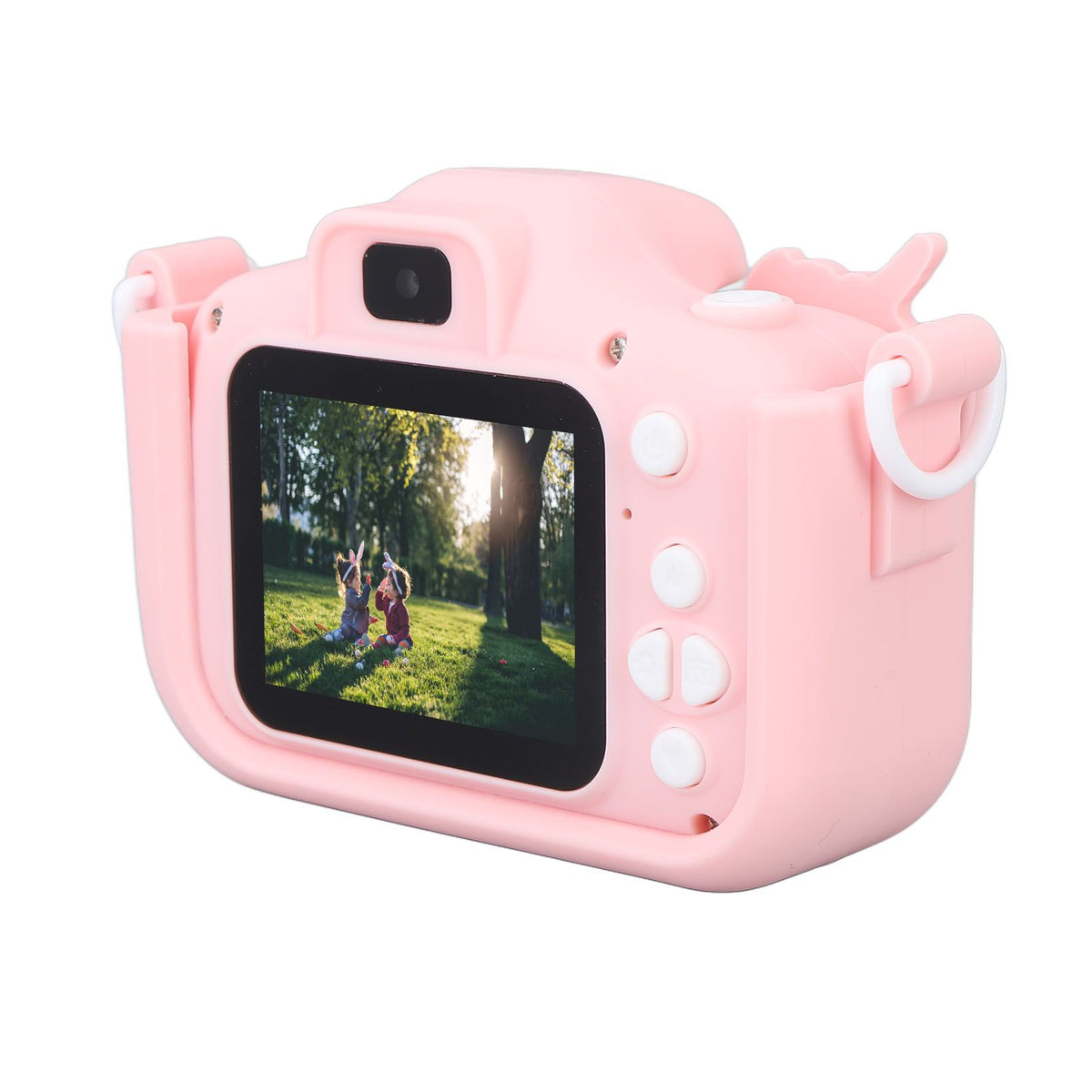 Kids Camera Cute Dual Lens Auto Focus Photography Video Recording Gaming Music Digital Camera Toy Pink