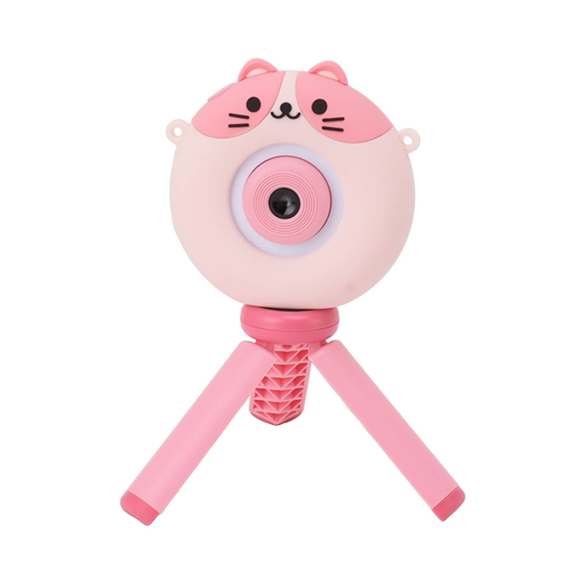 Lollipop Kids Selfie Camera With Stand 48MP 2.0in HD Children Digital Video Camera Game Music Toy for 3‑12 Years Old Boys Girls Pink