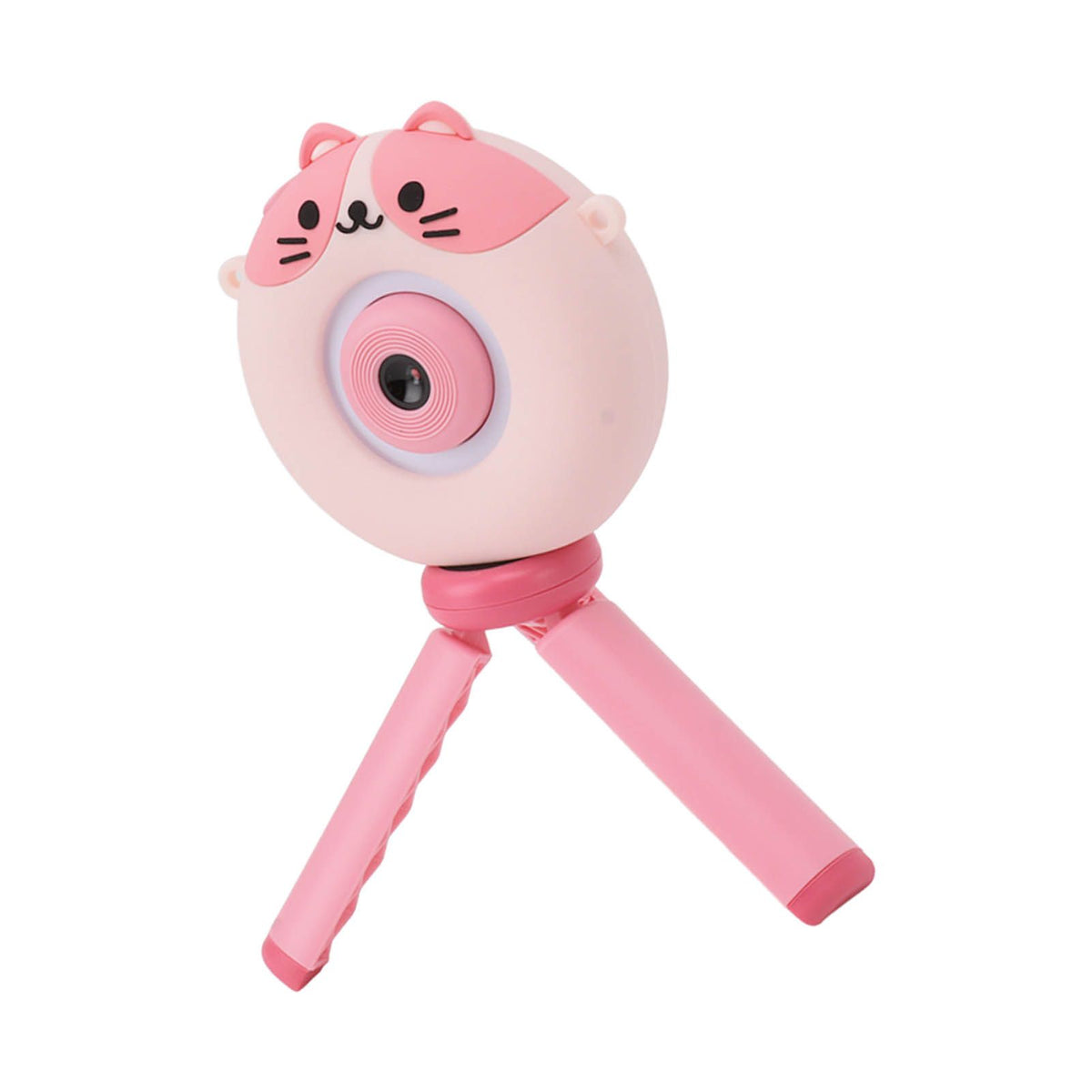 Lollipop Kids Selfie Camera With Stand 48MP 2.0in HD Children Digital Video Camera Game Music Toy for 3‑12 Years Old Boys Girls Pink