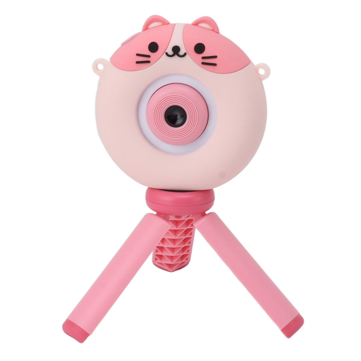 Kids Selfie Camera 2 Inch HD IPS Screen Dual Lens 48MP 32GB Portable Cute Digital Camera Toy with Tripod for Christmas Birthday Gift Pink