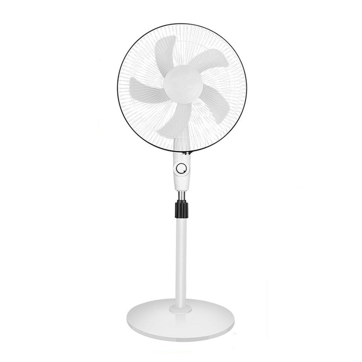 Standing Pedestal Fan Plastic Large Air Volume 3 Speeds White Pedestal Fan for Bedroom Living Room Battery Clamp Cable