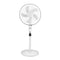 Standing Pedestal Fan Plastic Large Air Volume 3 Speeds White Pedestal Fan for Bedroom Living Room Battery Clamp Cable