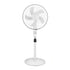 Standing Pedestal Fan Plastic Large Air Volume 3 Speeds White Pedestal Fan for Bedroom Living Room Battery Clamp Cable