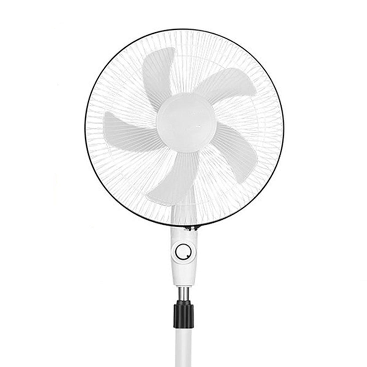 Standing Pedestal Fan Plastic Large Air Volume 3 Speeds White Pedestal Fan for Bedroom Living Room Battery Clamp Cable