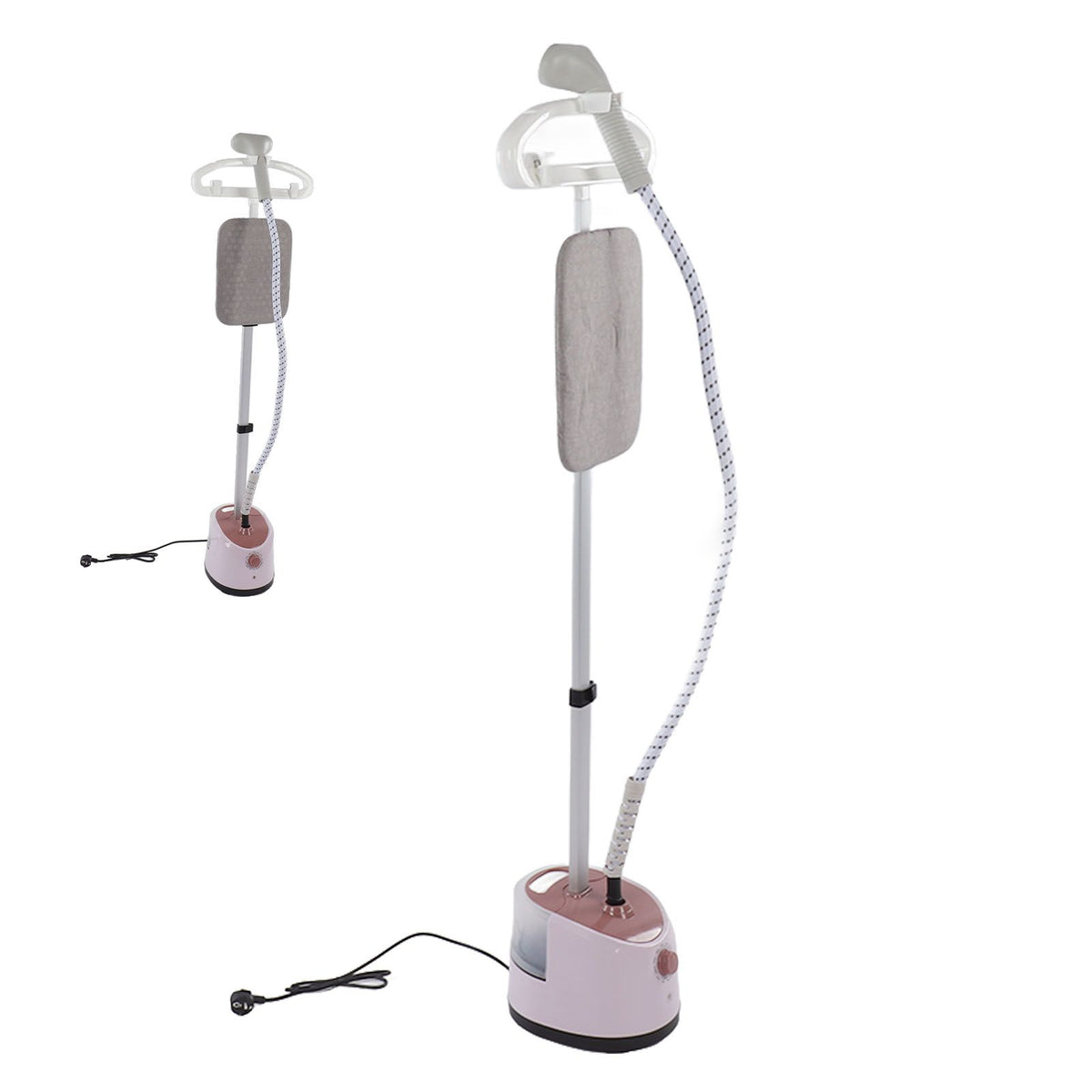 Standing Fabric Steam Iron with Hanger Pink 2000W Powerful Garment Steam Iron for Home