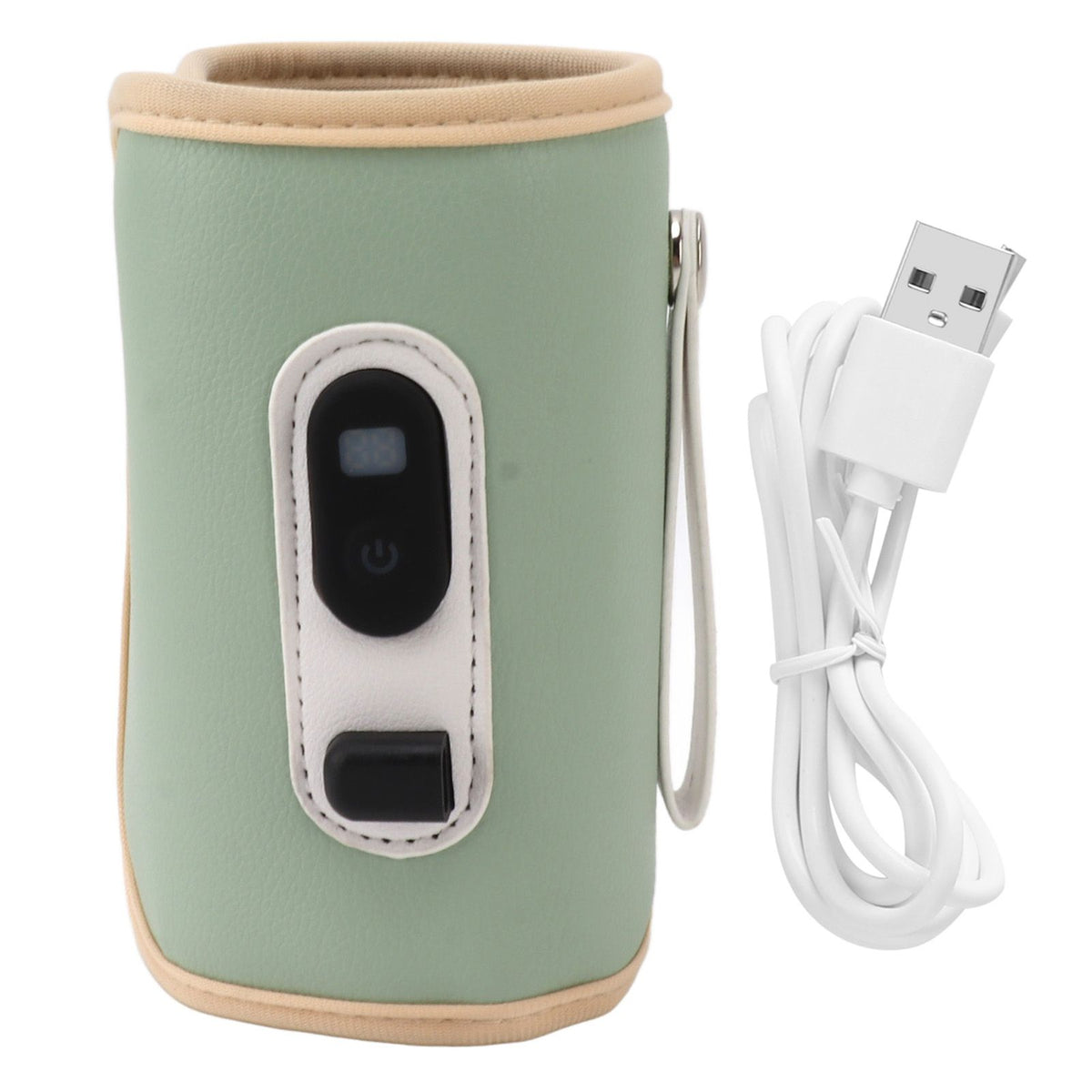 Baby Milk Bottle Warmer USB Digital Display 5 Speeds Portable Baby Milk Heat Keeper for Milk Breastmilk Water Green